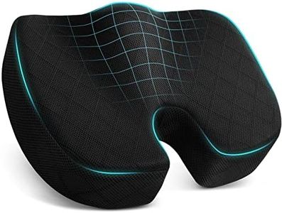 TushGuard Office/ Car Seat Cushion, Non-Slip Sciatica & Back Coccyx Tailbone Pain Relief Chair Pad, Memory Foam Butt Pillow for Computer Desk, Wheelchair, Driving (Black)