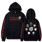 colanperd Anime The Seven Deadly Sins Hoodie Long Sleeve Sweatshirt Streetwear Hip Hop Pullover Unisex, Black, Medium