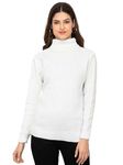 Kvetoo High Neck Sweater for Women Whitee Size XL