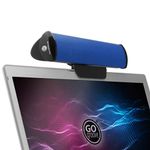 GOgroove SonaVERSE USB Speakers for Laptop Computer - USB Powered Mini Sound Bar with Clip-On Portable External Speaker Design for Monitor, One Cable for Digital Audio Input and Power (Blue)