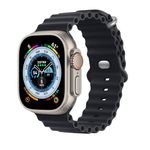 HdanMole Silicone Ocean Strap Compatible with Apple Watch Ultra 2 / Ultra 49mm 46mm 45mm 44mm 42mm 41mm 40mm 38mm, Soft Sport Band for iwatch Series 10 Ultra 9 8 7 6 5 4 3 2 1 SE, 49/45/44mm Midnight