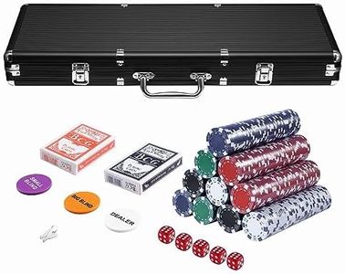 500 Piece Chips Poker Set 11.5g Poker Card Chips Professional Casino Dice Dealer Game Play Set Small Big Blind Holographic Eagle Aluminium Case