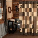 VHC Brands Kettle Grove, Primitive, Bath Decor, Shower Curtain, 72x72