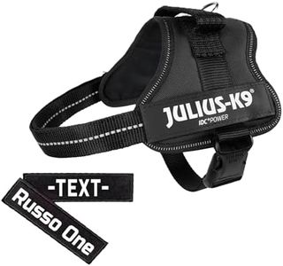 K9 Powergeschirr Original Julius-K9 Hundegeschirr für Diensthunde inkl. 2 Stück Klettsticker mit Wunschtext gratis (Schwarz, S/Mini (Brust: 49-67 cm))