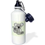 3dRose wb_6154_1 True Love Owls Design Sports Water Bottle, 21 oz, White