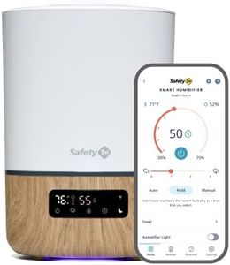 Safety 1st Connected Smart Humidifier — 1 Gallon (3.8L) Tank Size, Cool Mist Humidifier with Hygrometer and Nightlight, and Whisper Quiet for Baby Bedroom, Nursery, iOS and Android Compatible