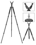 Trakiom 3-in-1 Shooting Stick Hunting Tripod Stand Shooting Tripod Gun Rifle Rest with Height Adjustment Center Column,Shooting Monopod Bipod Tripod with V Yoke for Hunting Shooting and Outdoor