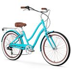 sixthreezero 630033 EVRYjourney Women's 26" 7-Speed Step-Through Touring Hybrid Bicycle, Teal, 17.5"/One Size