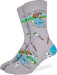 Good Luck Sock Men's Bob Ross, Happy Accident Socks, Adult