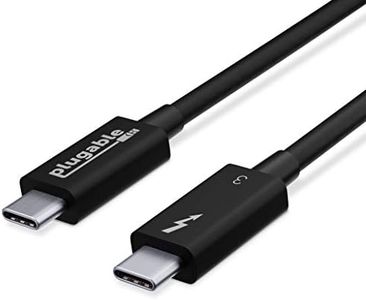 Plugable Thunderbolt 3 Cable 40Gbps Supports 100W (20V, 5A) Charging, 2.6ft / 0.8m USB C Compatible [Thunderbolt 3 Certified] - Driverless