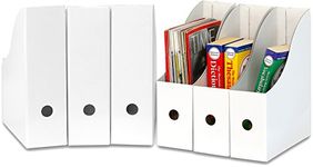 SimpleHouseware Magazine File Holder Organizer, Pack of 6, White