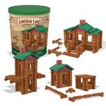 LINCOLN LOGS –100th Anniversary Tin-111 Pieces-Real Wood Logs-Ages 3+ - Best Retro Building Toy Gift Set for Boy - Creative Construction Engineering – Top Blocks Game Kit - Preschool Education Toy