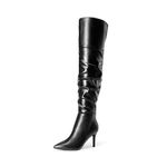 DREAM PAIRS Women's Over The Knee Thigh High Boots,Size 5,Black-Pu,SDOB2301W