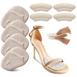 Riootlnm Metatarsal Pads, Ball of Foot Cushions, Heel Pads Inserts for Too Big Shoe, Reduce Foot Pain, No Slip Heel Grips Liners Shoe Pads for Loose Shoe, Blisters (Beige)