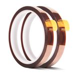 EQUTY BAYMERS 2 Rolls 10mm X 33m 108ft High Temperature Heat Resistant Tape Electronic Polyimide Tape