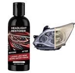 Car Headlight Restoration Kit – Clears Scratches, Dirt & Oxidation for Crystal Clear Headlights, Easy to Apply, Long-Lasting Shine,100ml Cleaner with Sponge & Cloth