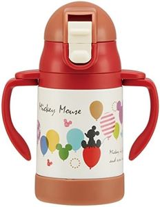 SKATER STWM3 Mickey Mouse Balloon, Two-Handled Straw, Stainless Steel, Mug Bottle, Water Bottle, 8.5 fl oz (240 ml), Mickey Disney