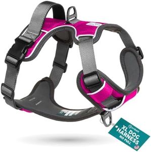 Embark Adventure XL Dog Harness No-Pull Dog Harnesses for Extra Large, Medium and Small Dogs. 2 Leash Clips, Front & Back with Control Handle, Adjustable Pink Dog Vest, Soft & Padded for Comfort
