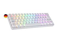 Ranked S60 Supernova 60% | Hot Swappable Mechanical Gaming Keyboard | 62 Keys Multi Color RGB LED Backlit for PC/Mac Gamer | ISO DE QWERTZ German Layout (White, Gateron Optical Blue)