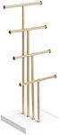 Amazon Basics Four-Tier Jewelry Tree Stand - White/Brass