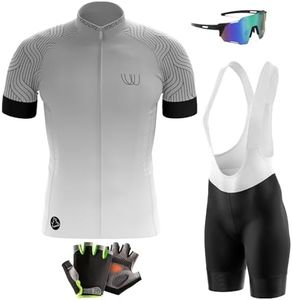 VOXCAUTQ Conjunto Ropa Ciclismo Hombre Maillot Bici MTB Verano,Traje Ciclista Manga Corta Camiseta Ciclo y Culotte Tirantes con 9D Gel Acolchado, (L,Typ-15)
