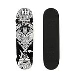 M.Y X-Skate 'Antihero' Complete Skateboard 31" Double Kick Beginner Skateboard for Kids Teenagers & Adults 7 Ply Birch Deck ABEC 7 Bearings for tricks and skateparks