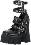 LAMODA - Nights Out Chunky Platform Heels, UK 5 Black Pu