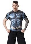 Red Plume Men's Compression Shirt, Sports Fitness Armor Bat T-Shirt (XL)