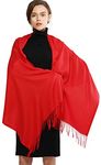 RIIQIICHY Ladies Scarf Red Pashmina Shawls and Wraps for Wedding Scarfs for Women Winter