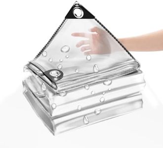 10’ x 20’ Clear Tarp, Clear Vinyl Tarp with Grommets, Heavy Duty Waterproof Transparent Plastic Tarpaulin Cover for Patio, Porch, Window, Outdoor Curtain, Chicken Coop, and Greenhouse