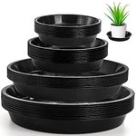 yarlung 40 Pack Plant Saucers, Black Plastic Drip Trays for Flower Pots, Round 4/5/8/9 Inch Plant Drainage Tray for Potted Plants, Indoor Outdoor Garden, 4 Sizes
