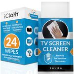 iCloth Extra Large Monitor and TV Screen Cleaner Pro-Grade Individually Wrapped Wet Wipes, 1 Wipe Cleans Several Flat Screen TV's and Monitors, 24 Wipes