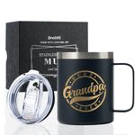 Grandpa Coffee Mug, Gifts for Grandfather from Grandchildren for Christmas BirthdayFathers Day, Stainless Steel Coffee Travel Mug with Lid, 12oz/350ml - Best Grandpa Ever