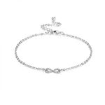 Philip Jones Silver Plated Infinity Anklet Created with Zircondia® Crystals