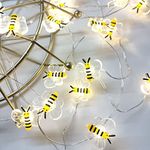 Bee Fairy String Lights,9.8 ft 20 LEDs Waterproof Copper Wire Fairy Bee Twinkle String Decorative Lights for Bedroom Summer Garden Yard Landscape Wedding Party