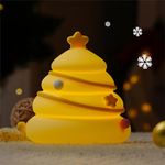 Christmas Tree Night Light，LED Squishy Christmas Tree Lamp, Dimmable Silicone Light Up Room Decor Nursery Nightlight, Rechargeable Cute Bedside Ducky Night Touch Lamp for Kids Girls (Christmas Tree)