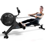 SereneLife Smart Rowing Machine-Home Rowing Machine with Smartphone Fitness Monitoring App-Row Machine for Gym or Home Use-Rowing Exercise Machine Measures Time, Stride, Distance, Calories Burned