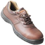 Woodland Matrix Crazy Horse Leather Safety Shoes for Men | Oil Resistant Safety Shoe with Anti Slip Grip | Lightweight, Antistatic PU Single Density with Composite Toe | Brown (9 UK, 44 EU)