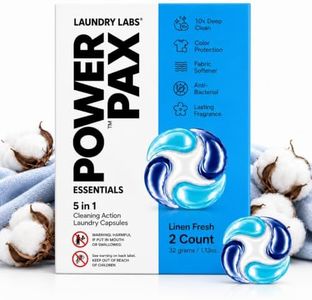 PowerPax 5-in-1 Commercial Laundry Detergent Capsules for Vending Machine, Linen Fresh, 100 Count in 2 Packs – Stain Remover, Color Booster, Fabric Softener for Coin Vend Laundromat Supplies