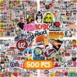 500 PCS Rock Band Stickers Pack Colorful VSCO Waterproof Stickers, Cute Aesthetic Stickers. Water Bottle, Laptop, Phone, Skateboard Stickers for Girls - Boys - Adults -Teens .., Vinyl Sticker