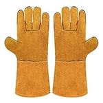 VonLux Welding Gloves Heat Resistant Gloves TIG MIG ARC Welding Gloves Welder Gauntlets, Standard Split Cowhide Leather Gloves Suitable for Welding, Wood Burners, Stove, Oven, BBQ, Gardening etc