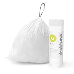 simplehuman CW0409 code G Custom Fit Bin Liner Bulk Roll Pack, White Plastic (8 Roll Pack of 30, Total 240 Liners)