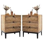 Wnutrees Farmhouse Nightstand Solid
