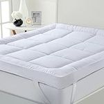 10cm 4 Inch Mattress Topper Enhancer Hotel Quality Super Soft Heavy Fill Box Stitched and Elasticated Corner Straps (King)