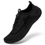 Steppli Water Shoes Pool Sea Surf Aqua Quick-Dry Weitsuit Non Slip Lightweight Shoes for Men Women Black EU43=UK9.5