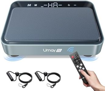 UMAY Fitness Vibration Plate Exercise Machine with Loop Bands, Whole Body Home Exercise for Weight Loss, Muscles, Blood and Lymph Circulation Improvement, Touch & Remote, 330LB Capacity, Blue
