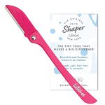 Lilibeth of New York Original Brow Shaper - Foldable Eyebrow Trimmer & Facial Hair Removal Device - Peach Fuzz Remover - Dermaplaning Tool for Women - Singles - Pink