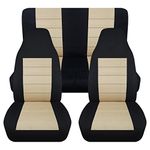 Totally Covers compatible with 1987-1995 Jeep Wrangler YJ Seat Covers: Black & Sand - Full Set: Front & Rear