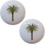 Set of 2 Palm Tree Ceramic Cabinet 