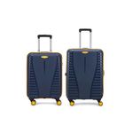 Aristocrat Airpro Plus 2 Pc Set Cabin 55Cm(Small) Check-in 66Cm(Medium) 8 Wheel Spinners Trolley Bags for Travel Hard Case Luggage, Lightweight Bag with TSA Lock & Anti-Theft Zipper(Blue), Black